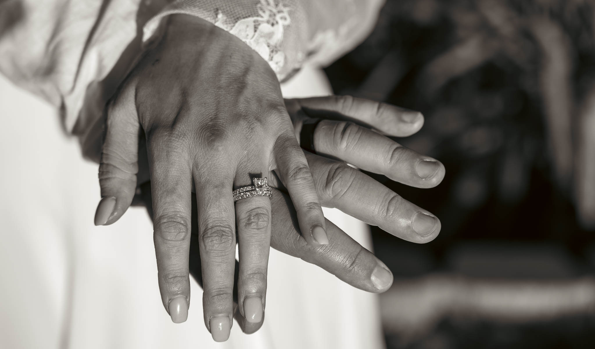 Golden hour portrait on the waterfront lawn — backyard wedding in Annapolis, Maryland