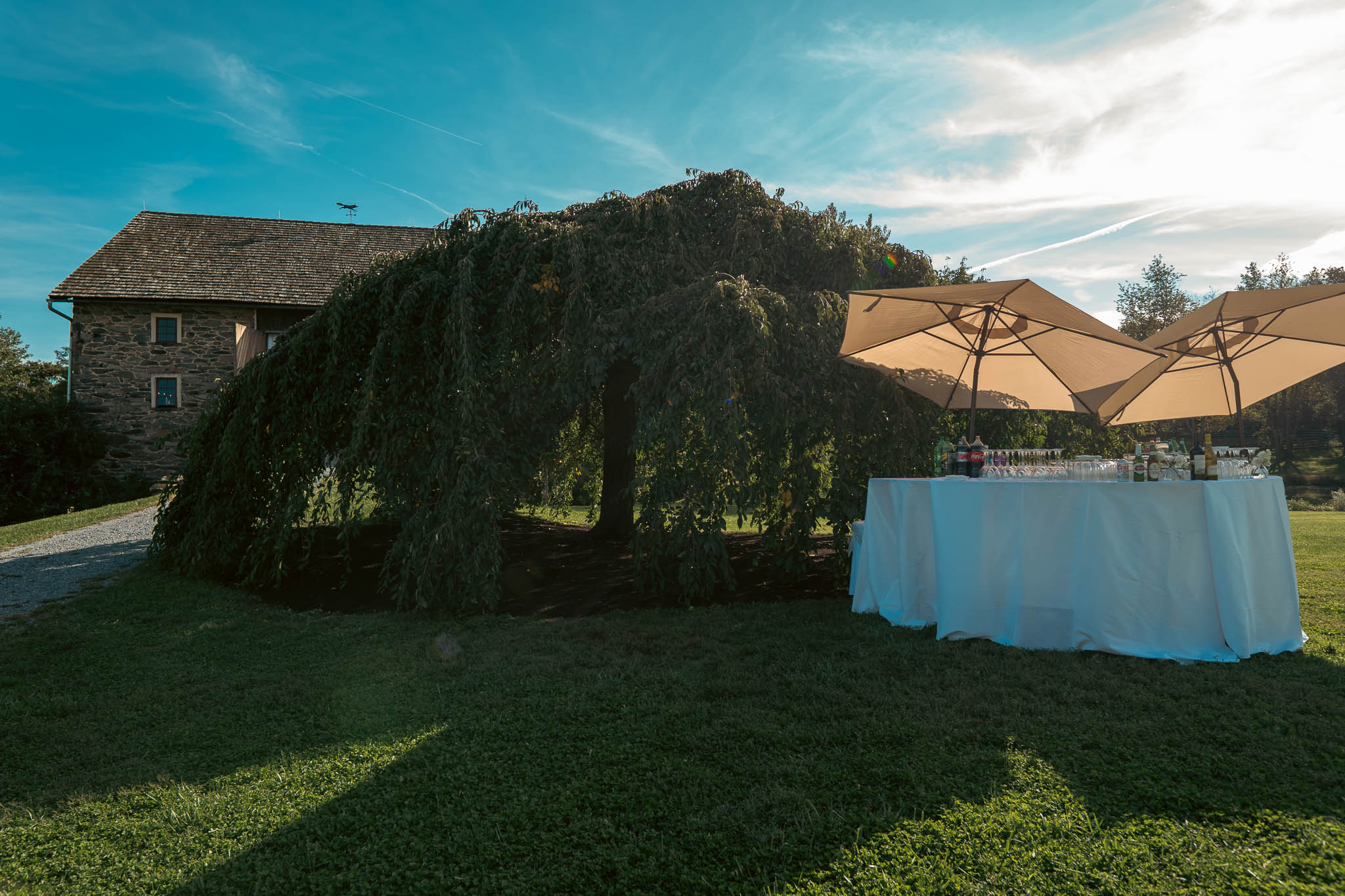 The farm set up before guests arrive — Sylvanside Farm wedding in Purcellville, Virginia