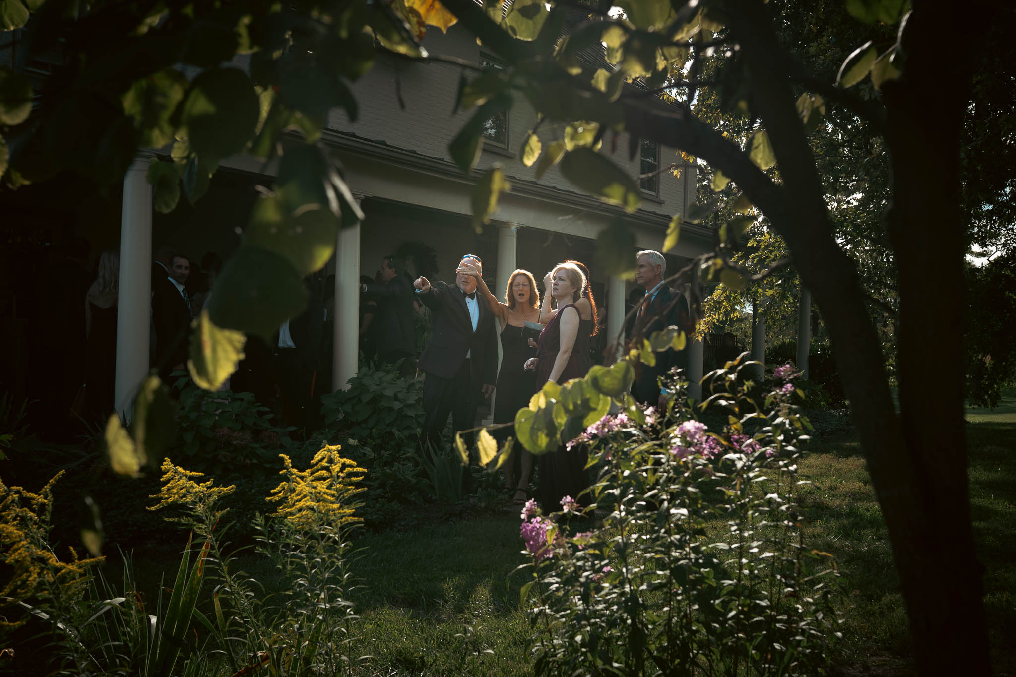 Guests arriving on the lawn before the ceremony — Sylvanside Farm wedding in Purcellville, Virginia