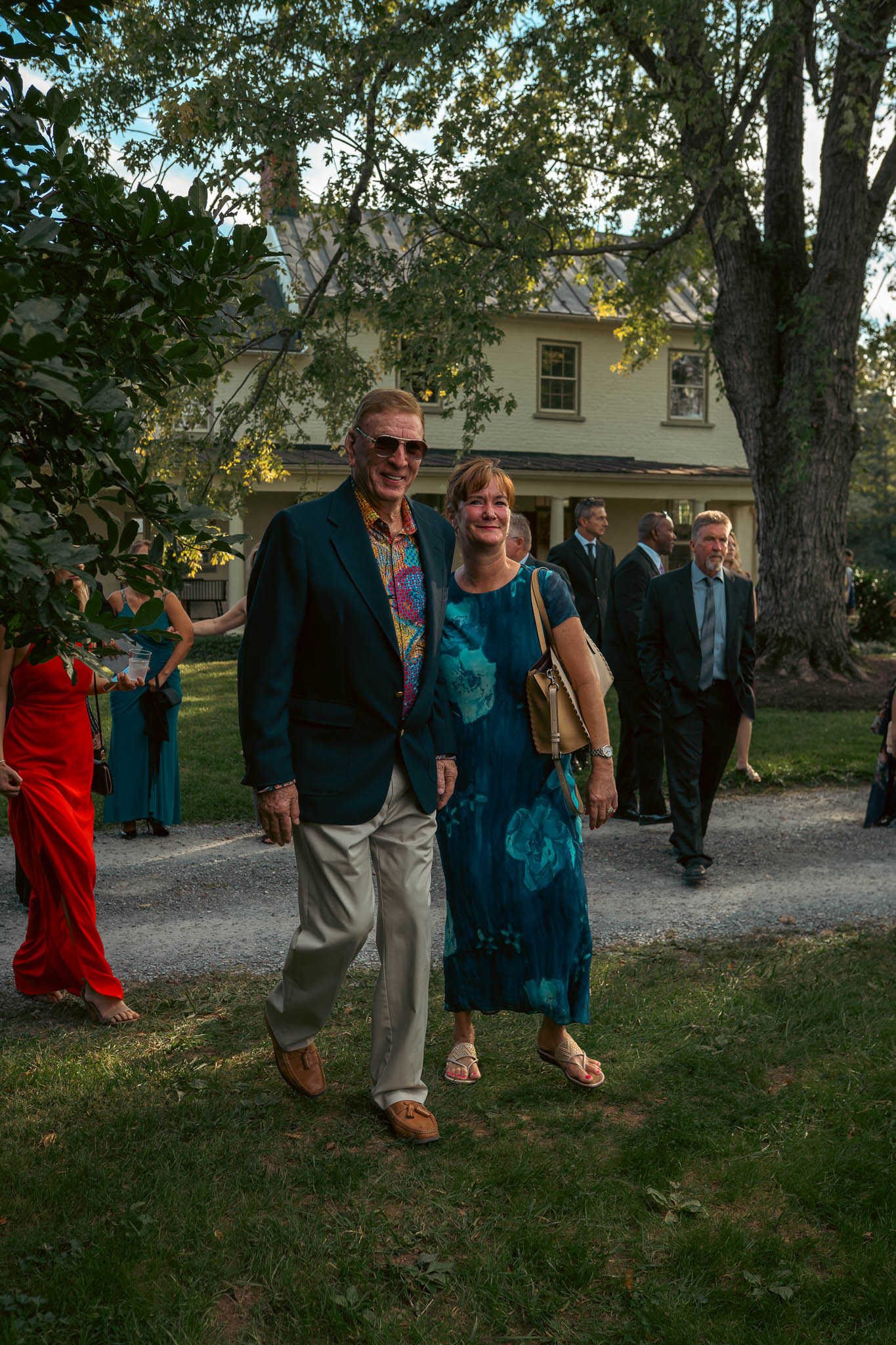 Guests arriving on the lawn before the ceremony — Sylvanside Farm wedding in Purcellville, Virginia