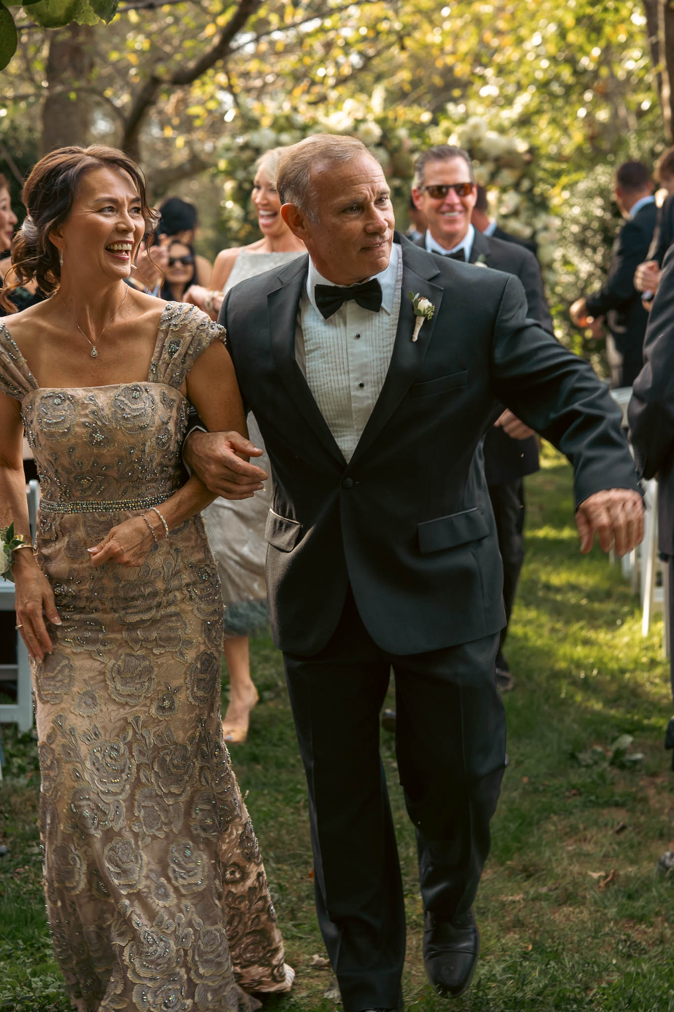 The recessional after the outdoor ceremony — Sylvanside Farm wedding in Purcellville, Virginia
