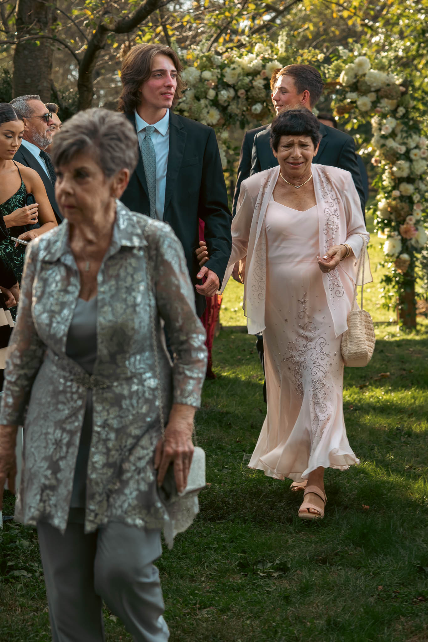 Bride and groom walking back up the aisle after the ceremony — Sylvanside Farm wedding in Purcellville, Virginia