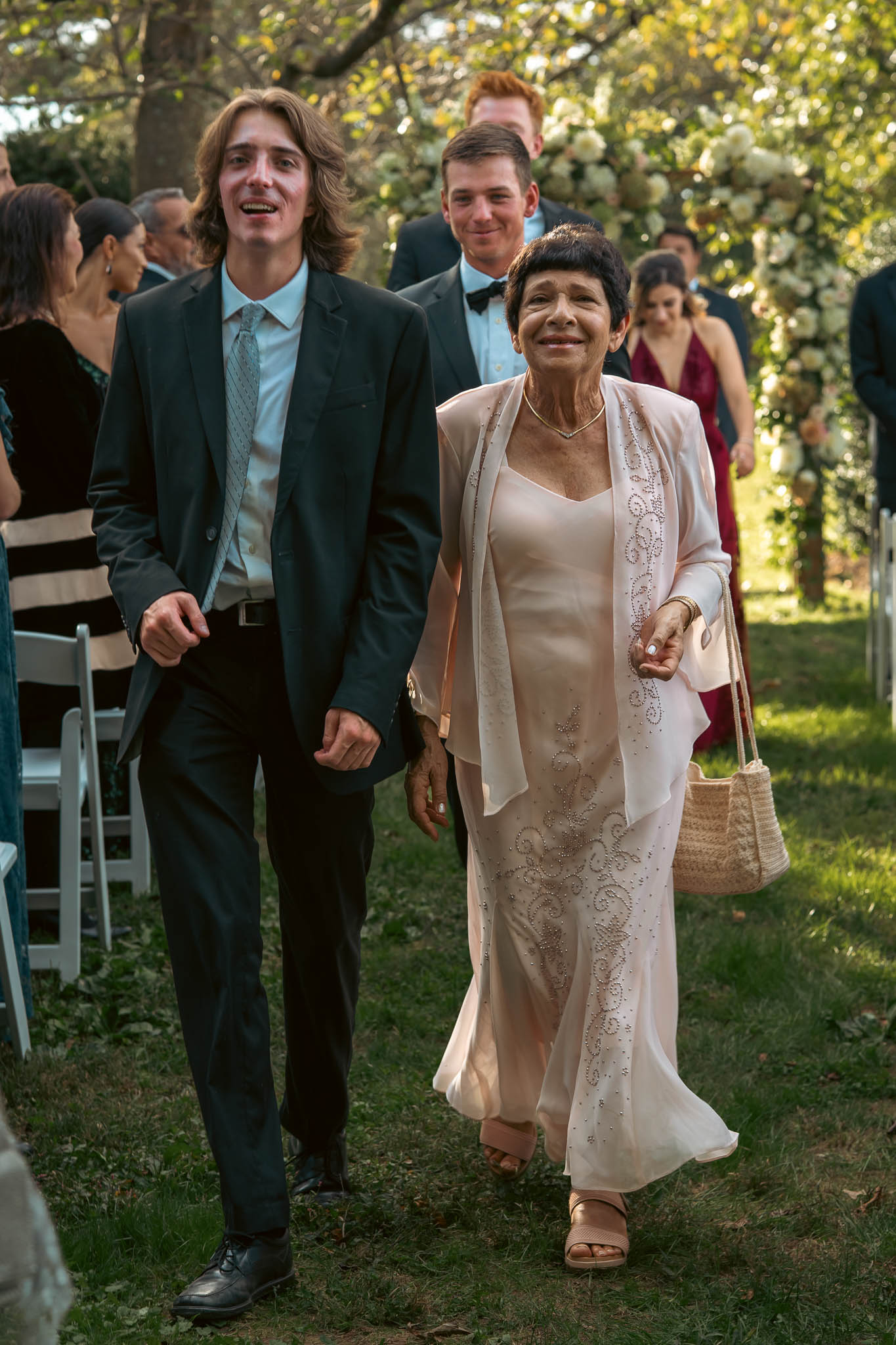 The recessional after the outdoor ceremony — Sylvanside Farm wedding in Purcellville, Virginia