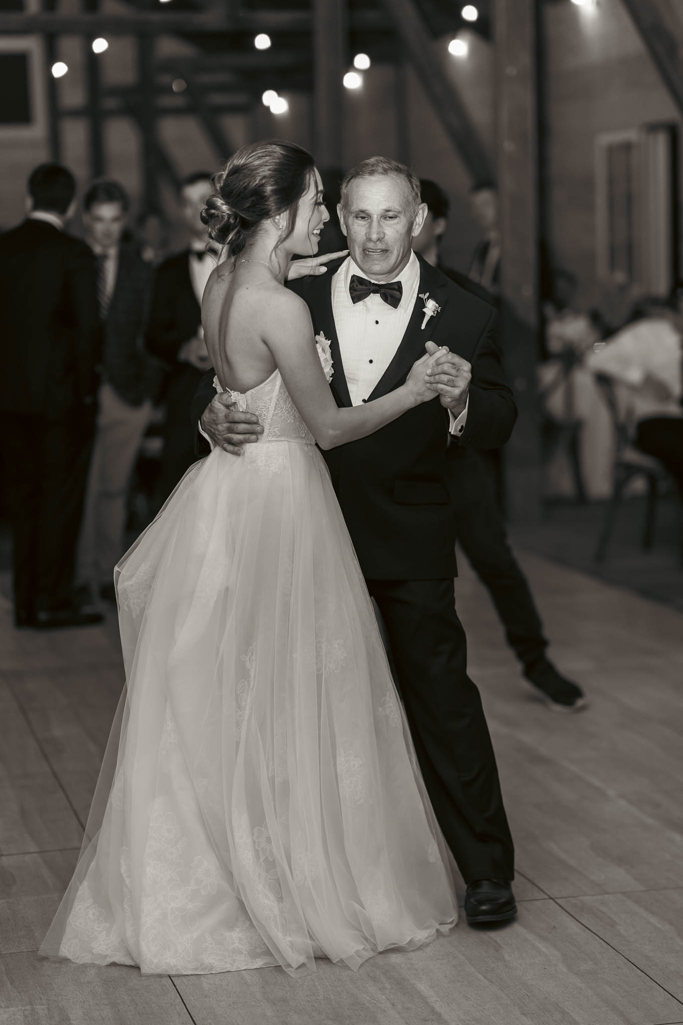 Parent dance on the barn dance floor — Sylvanside Farm wedding in Purcellville, Virginia